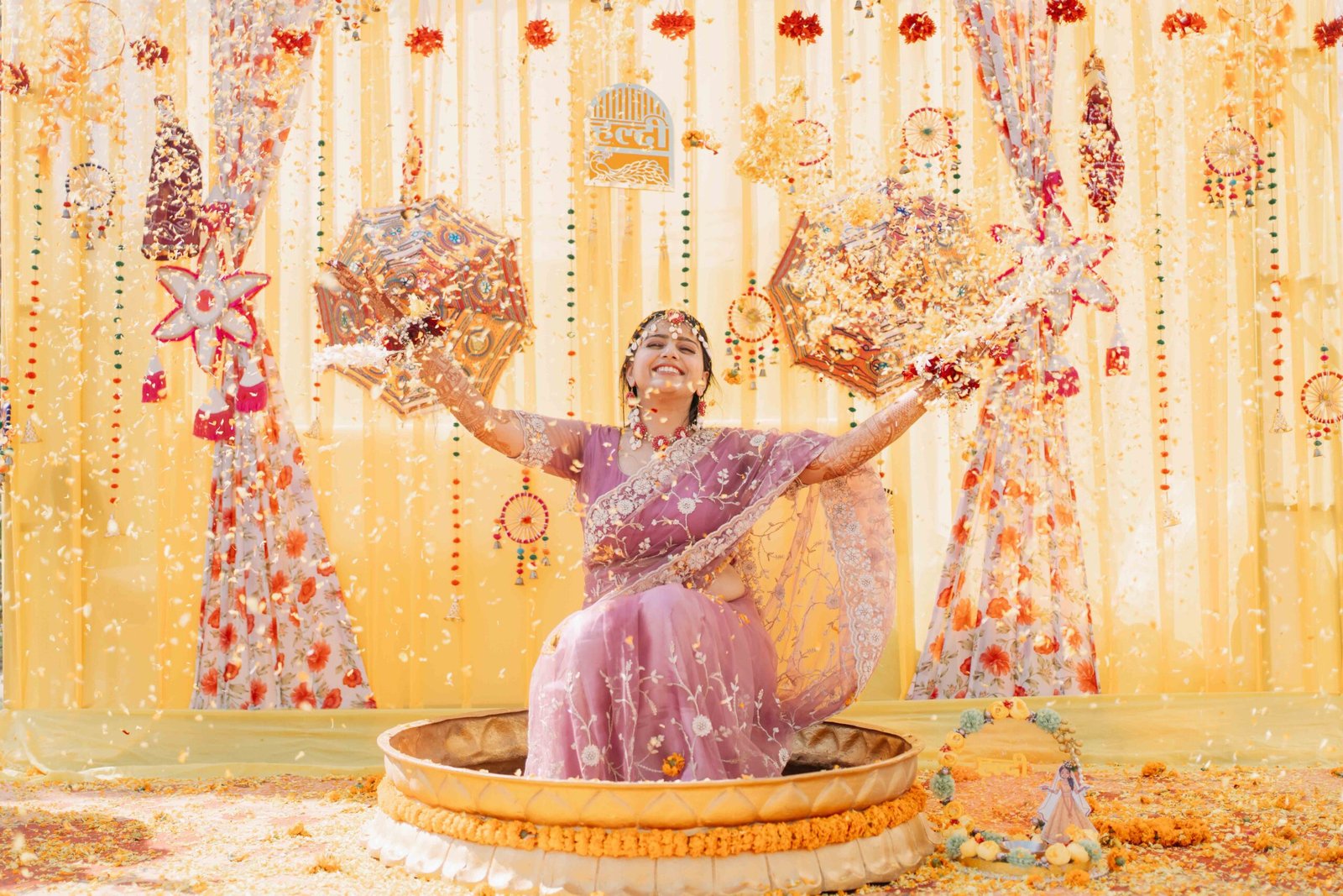 Haldi ceremony photograph by The Silver Frame Studio