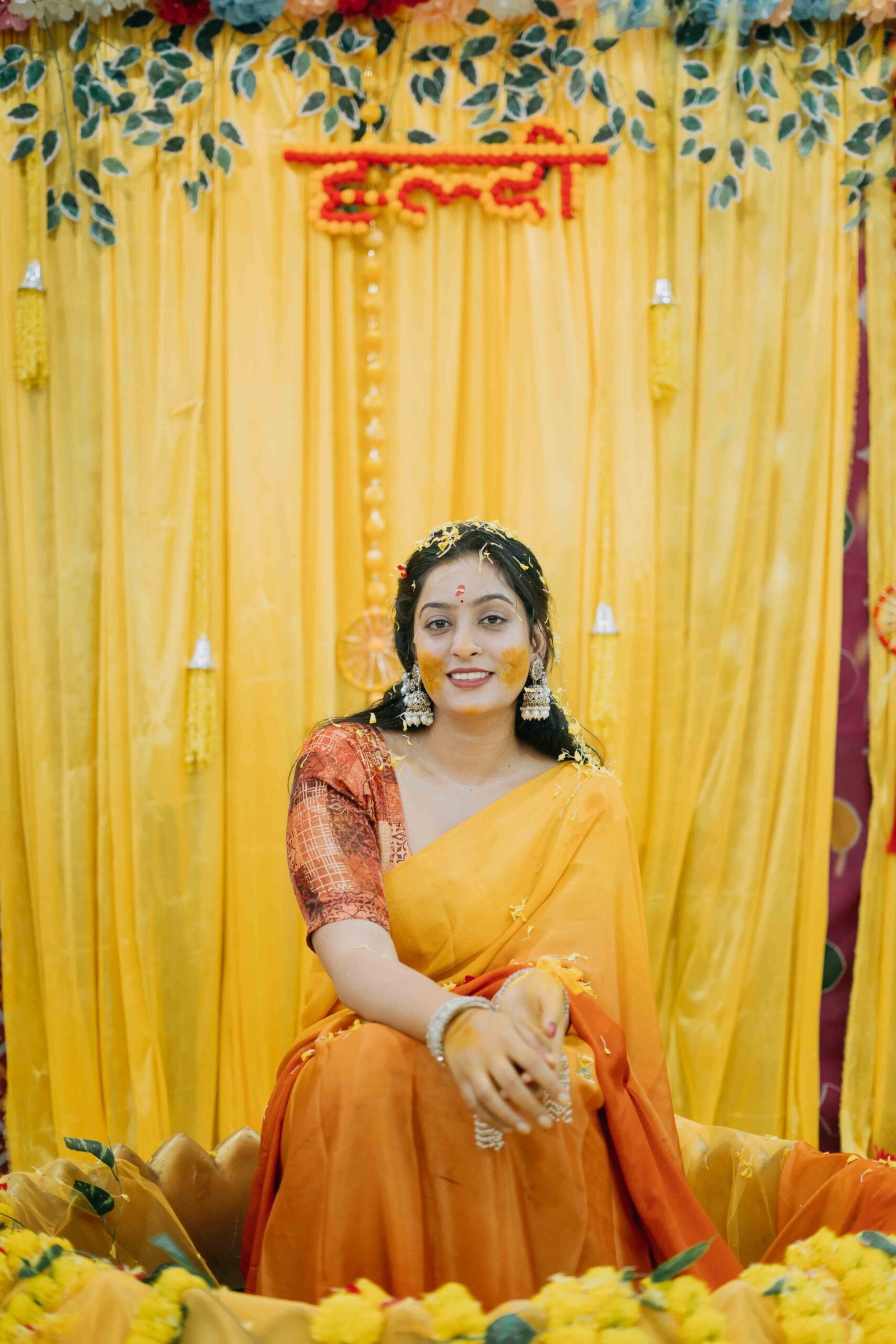 Haldi ceremony photograph by The Silver Frame Studio
