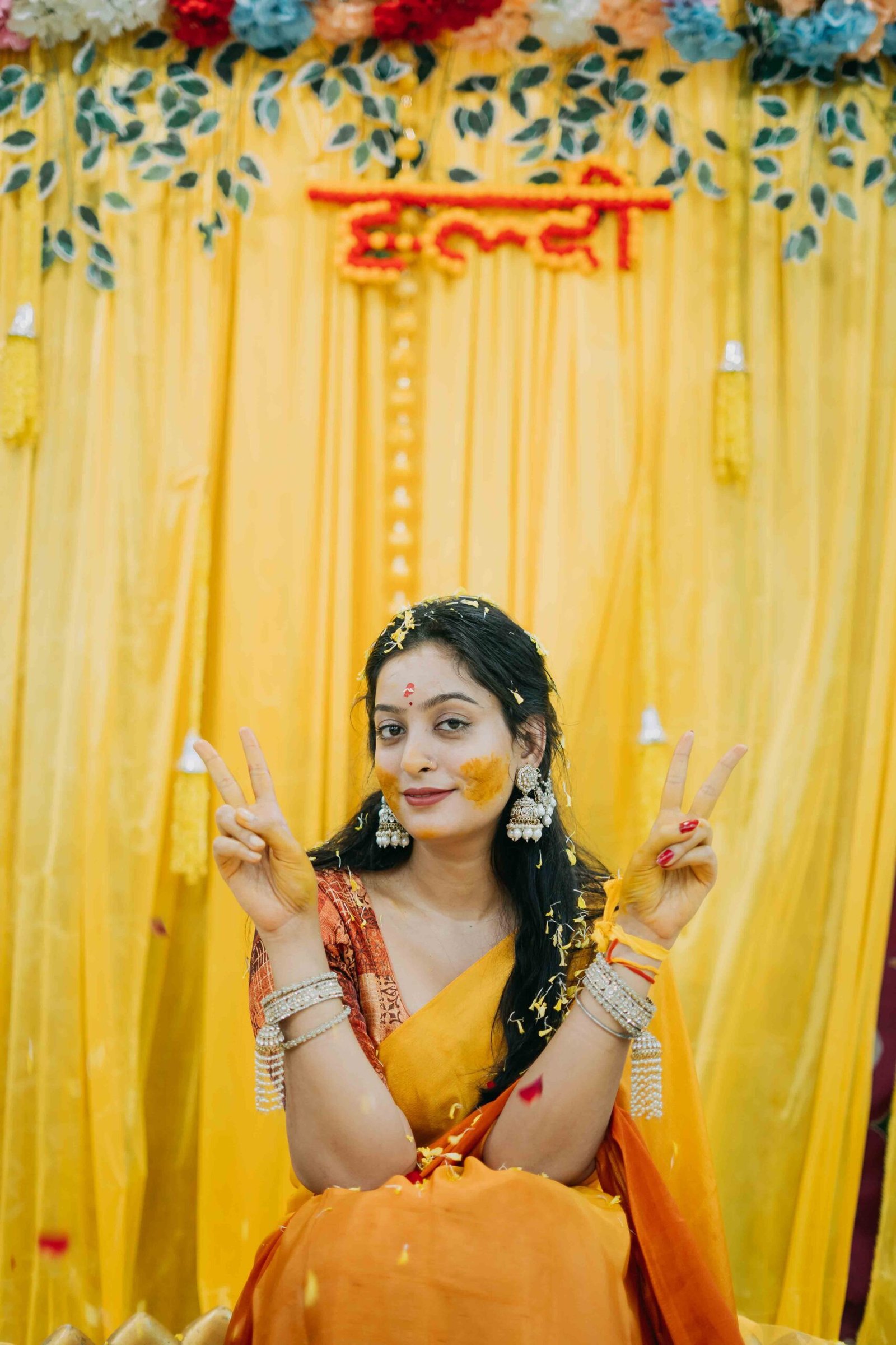 Haldi ceremony photograph by The Silver Frame Studio
