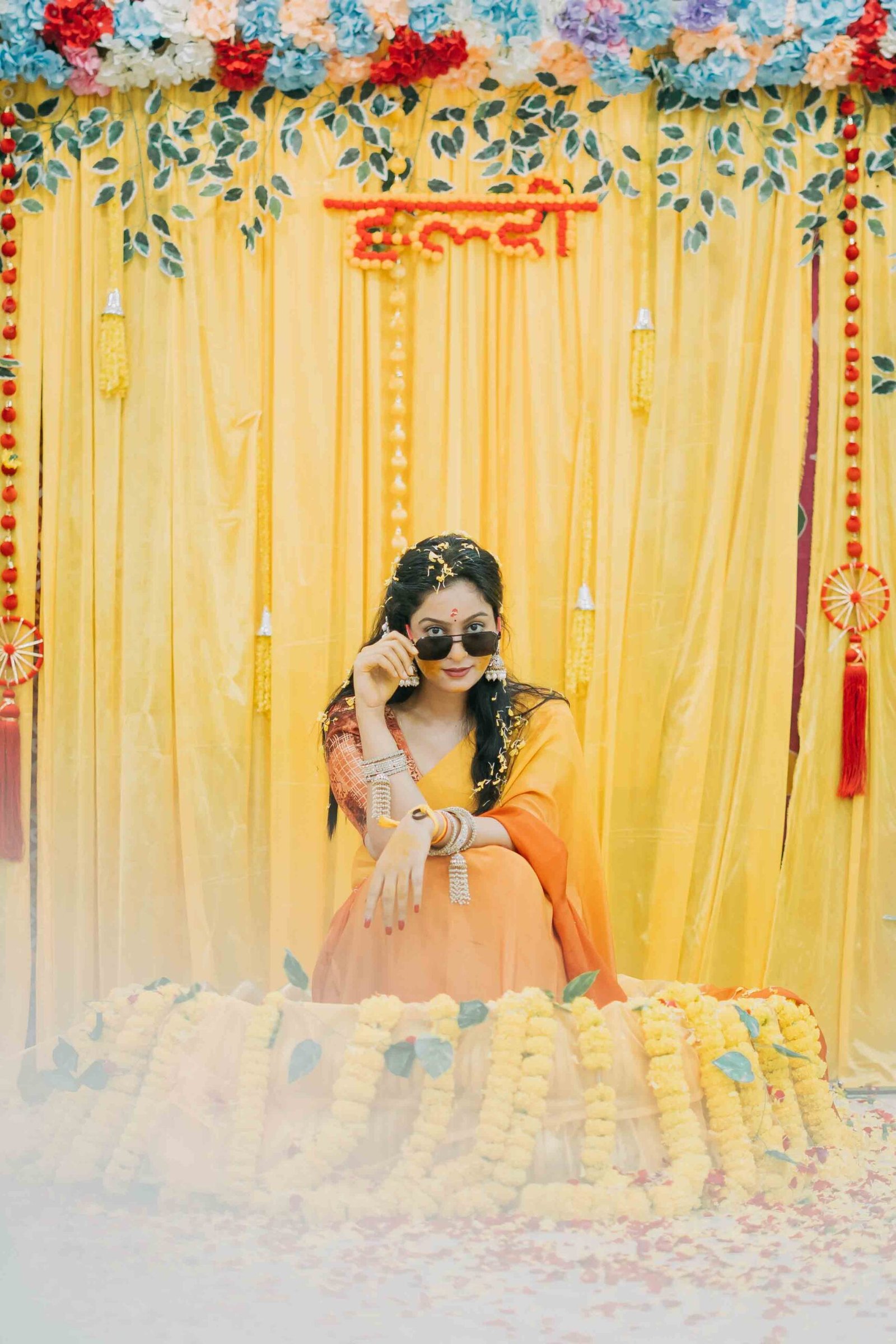 Haldi ceremony photograph by The Silver Frame Studio