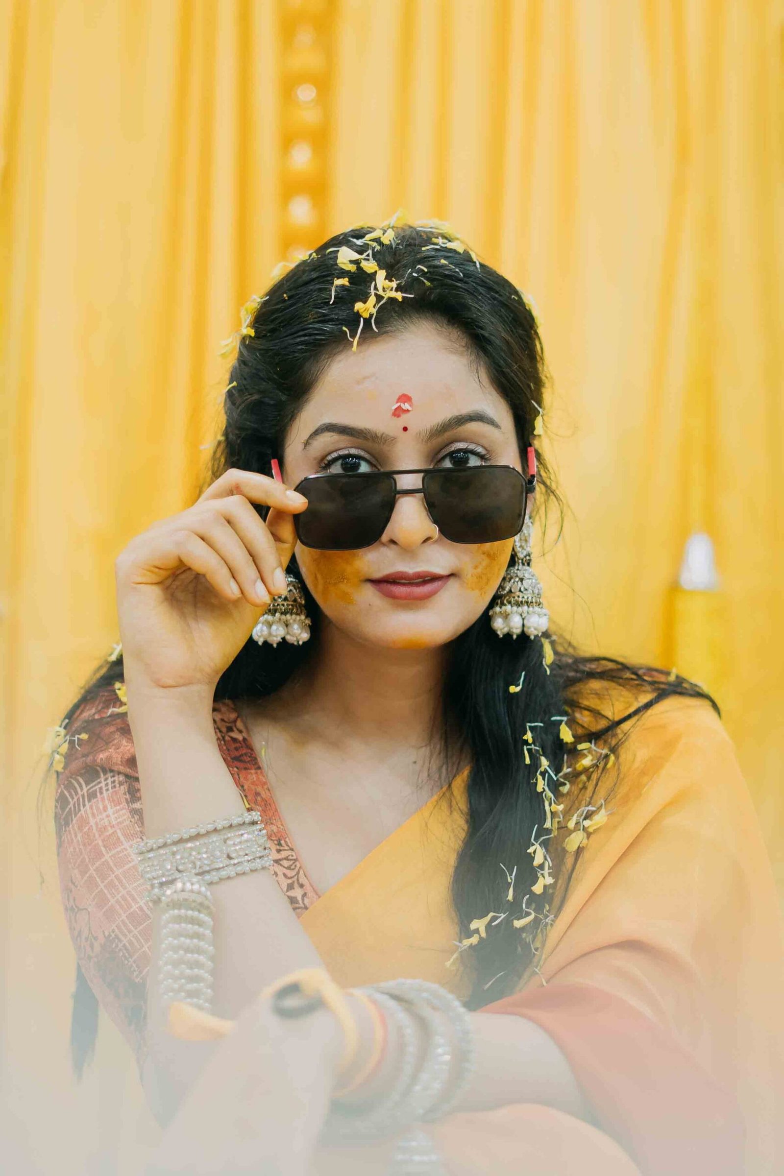 Haldi ceremony photograph by The Silver Frame Studio