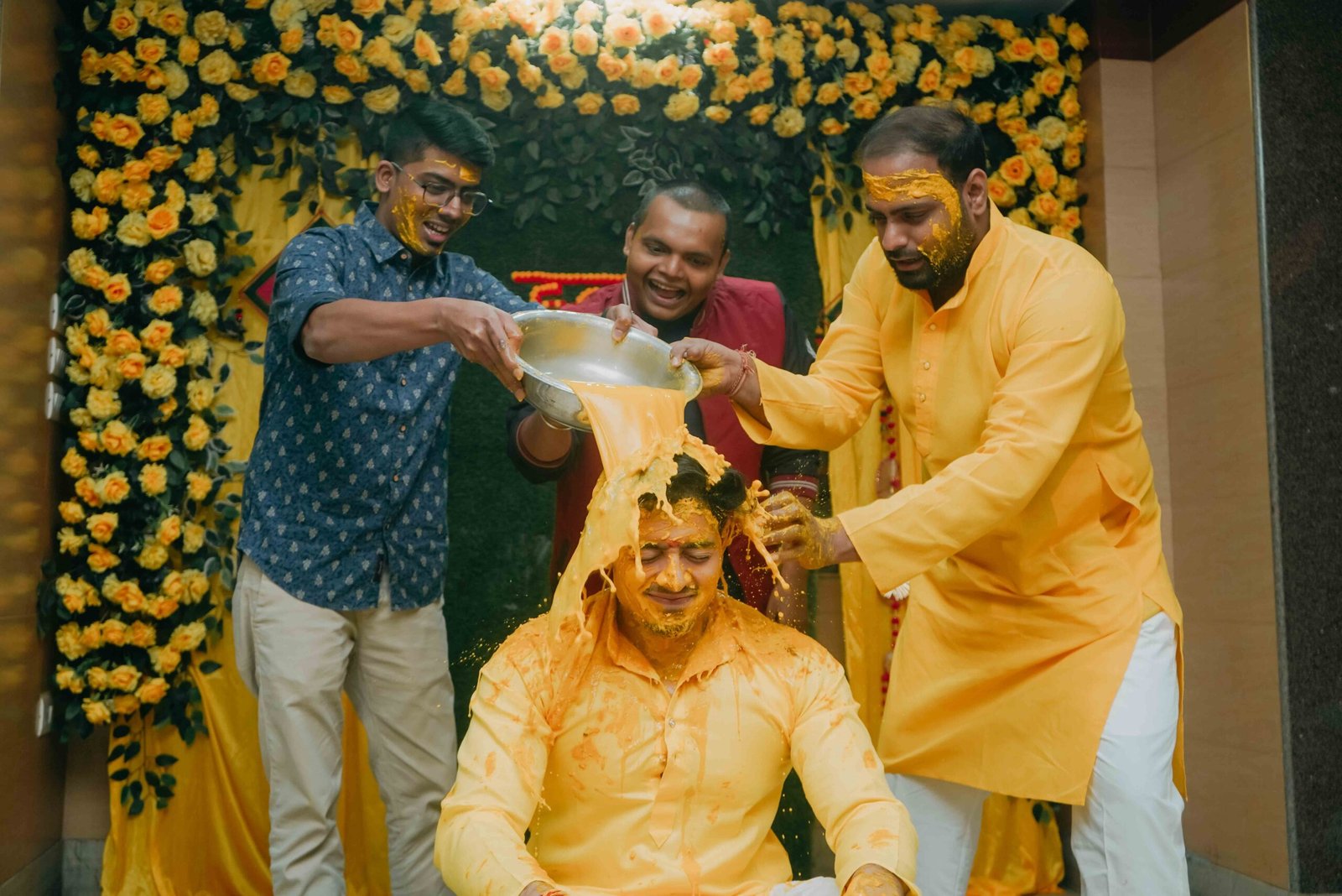 Haldi ceremony photograph by The Silver Frame Studio